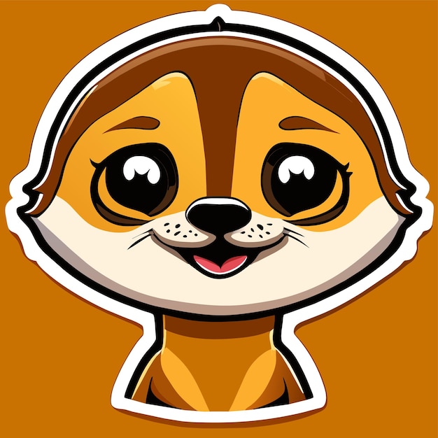 Vector smiling cute meerkat hand drawn cartoon sticker icon concept isolated illustration