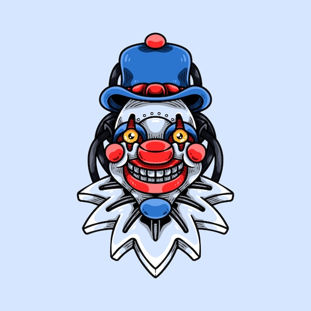 Smiling Cyber Clown Mascot