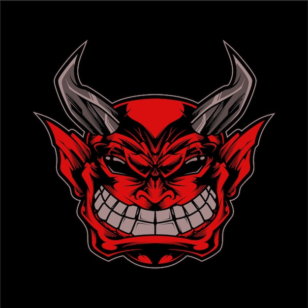 Vector smiling demon mascot