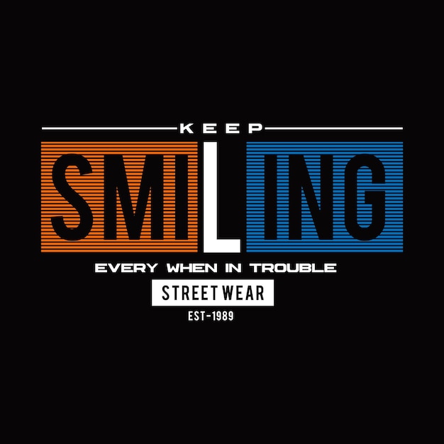 smiling design typography vector illustration