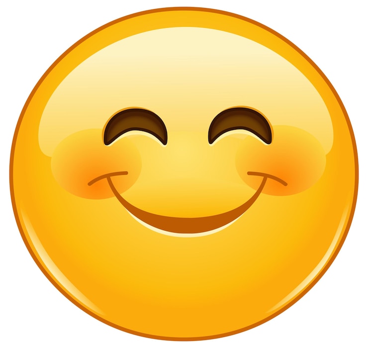 Vector smiling emoticon with smiling eyes