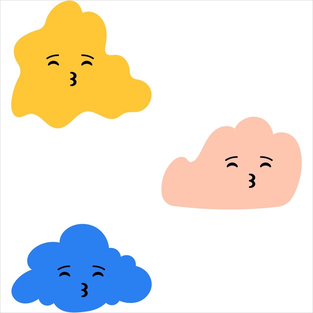 Vector smiling face cloud