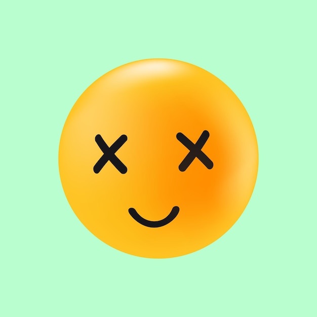 Smiling Face with Crossed eyes Isolated Emotional Reaction for Social Media