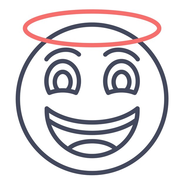 Vector smiling face with halo vector illustration style