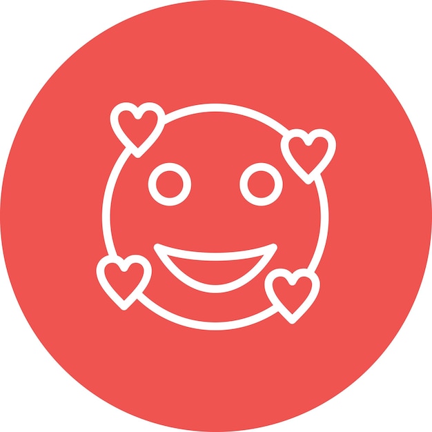 Smiling Face with Heart Eyes vector icon illustration of Emoji iconset