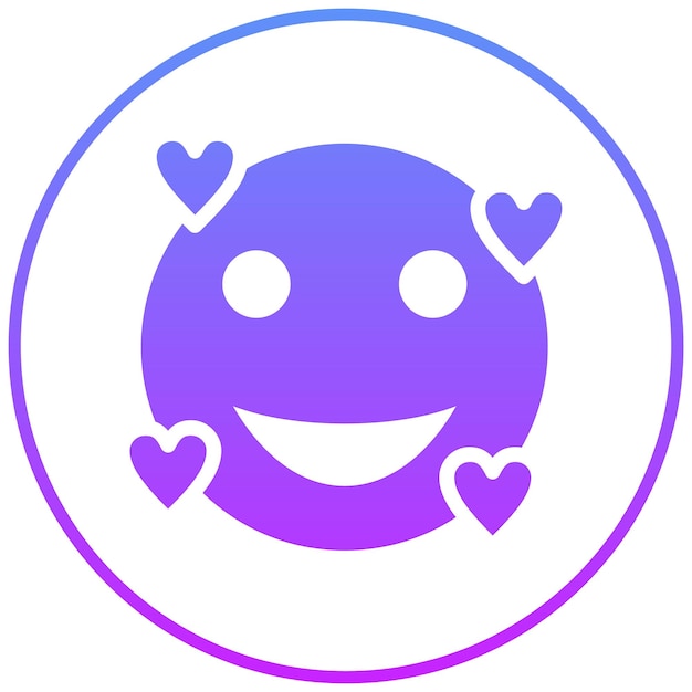 Vector smiling face with heart eyes vector icon illustration of emoji iconset