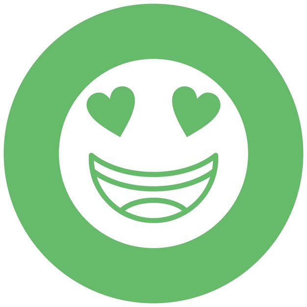 Smiling Face with Heart Eyes Vector Illustration Style