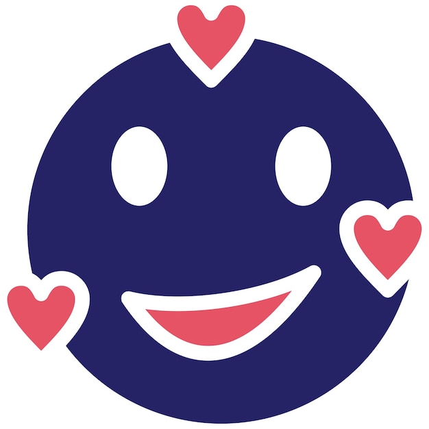 Vector smiling face with hearts vector icon illustration of emoji iconset