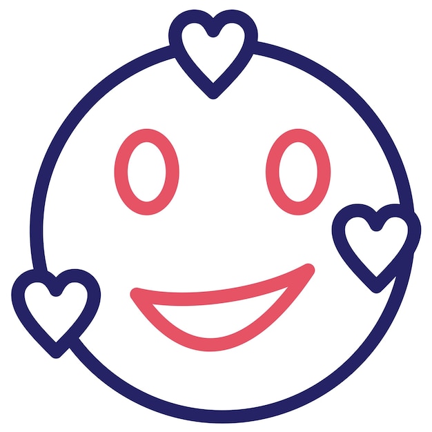 Vector smiling face with hearts vector icon illustration of emoji iconset