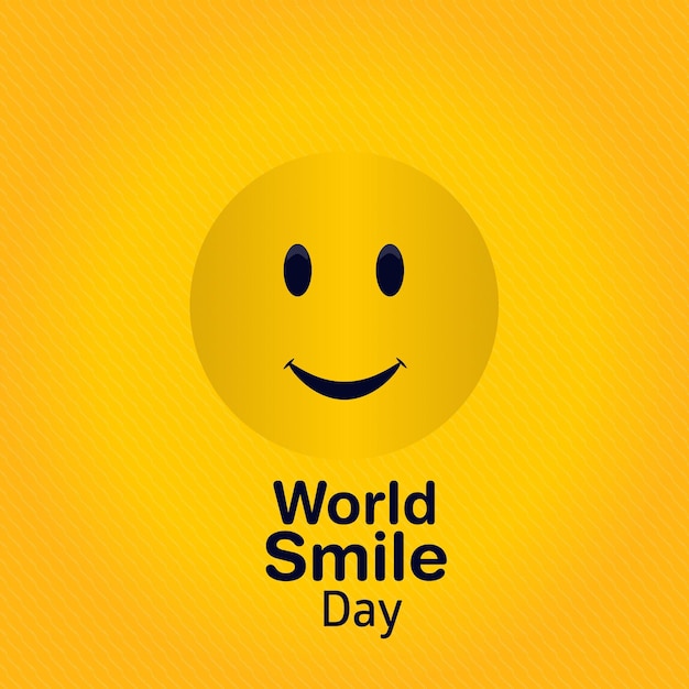 Smiling face for world smile day event premium vector