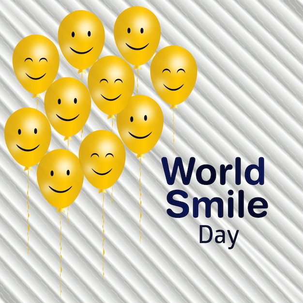 Smiling face for world smile day event premium vector