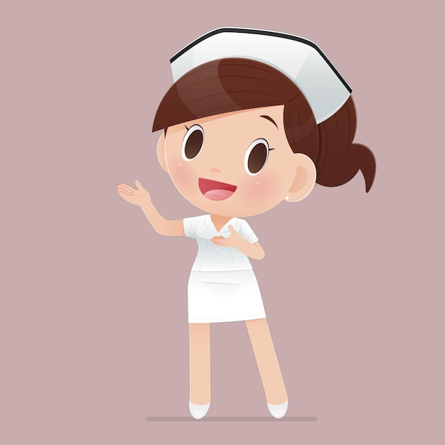 Smiling female nursing staff vector illustration in character design