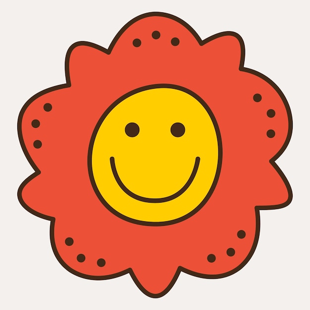 Smiling flower abstract personage mascot design funny face cute iconx9