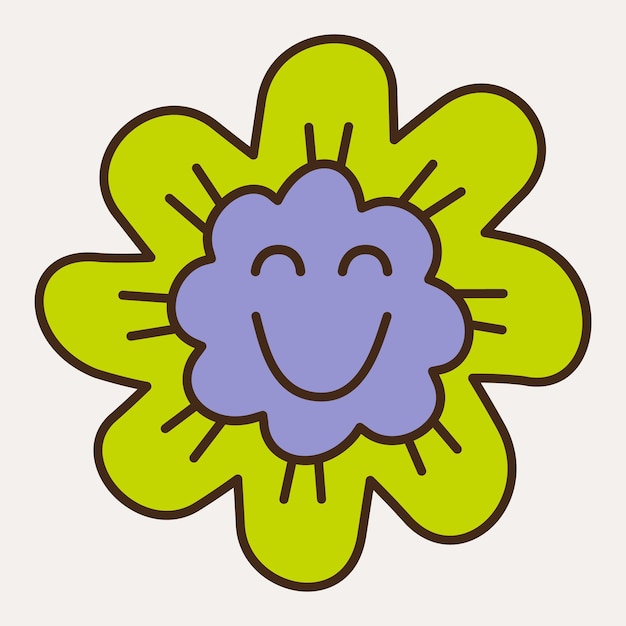 Smiling flower abstract personage mascot design funny face cute iconx9