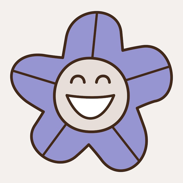 Улыбающийся цветок абстрактный персонаж талисман дизайн смешное лицо милый iconx9