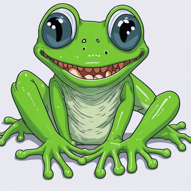 A smiling frog isolated vector illustration white background