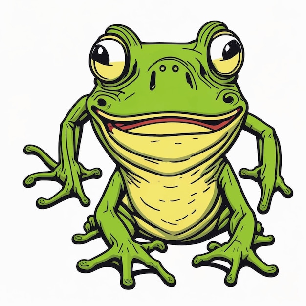 A smiling frog isolated vector illustration white background