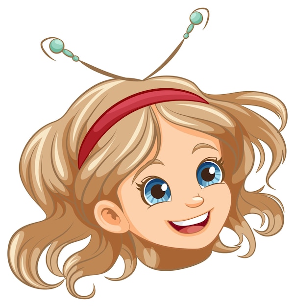Vector smiling girl with fancy head accessory