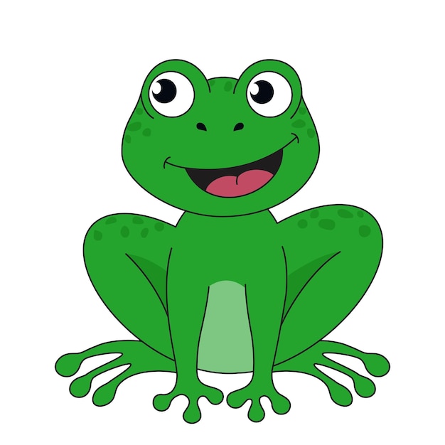 smiling green frog