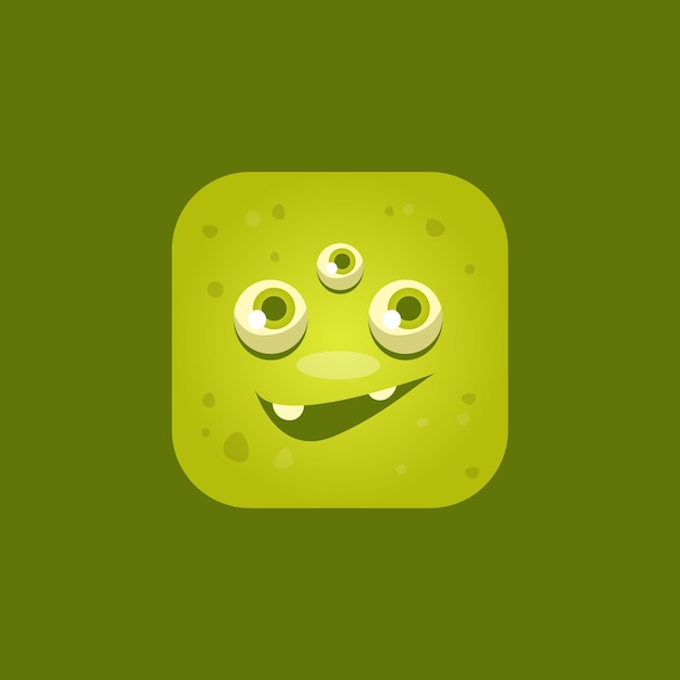 Smiling green monster emoji icon