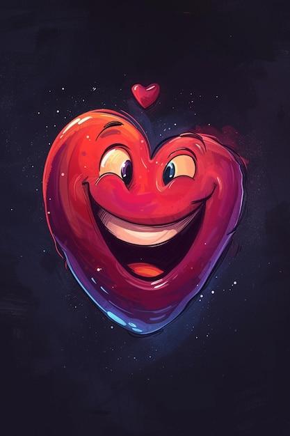 Vector smiling heart