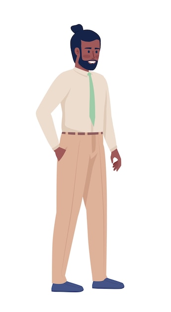 Smiling manager semi flat color vector character