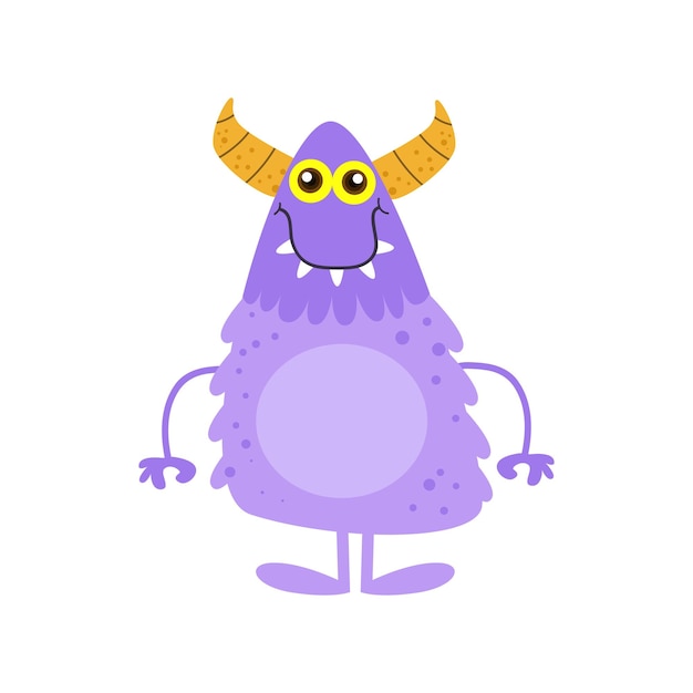 Vector smiling purple monster