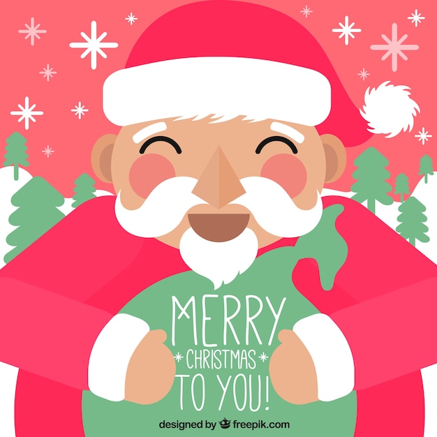 Smiling santa claus background