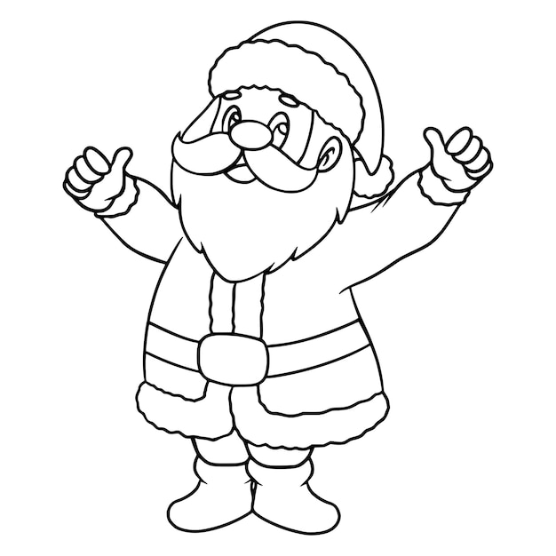 Vector smiling santa claus coloring page