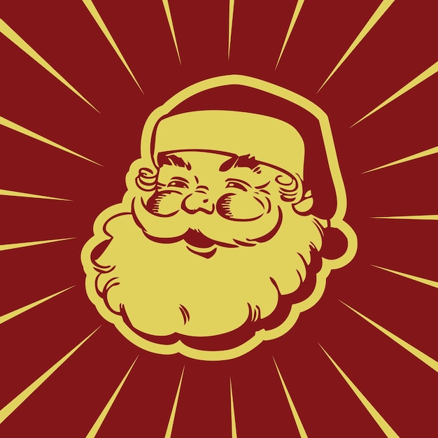 Vector smiling santa claus face