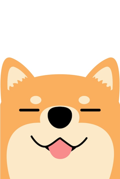 Smiling shiba inu dog face flat design