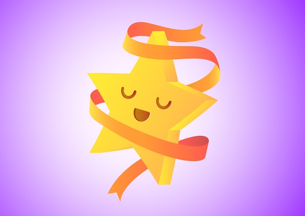 Smiling star character design icon