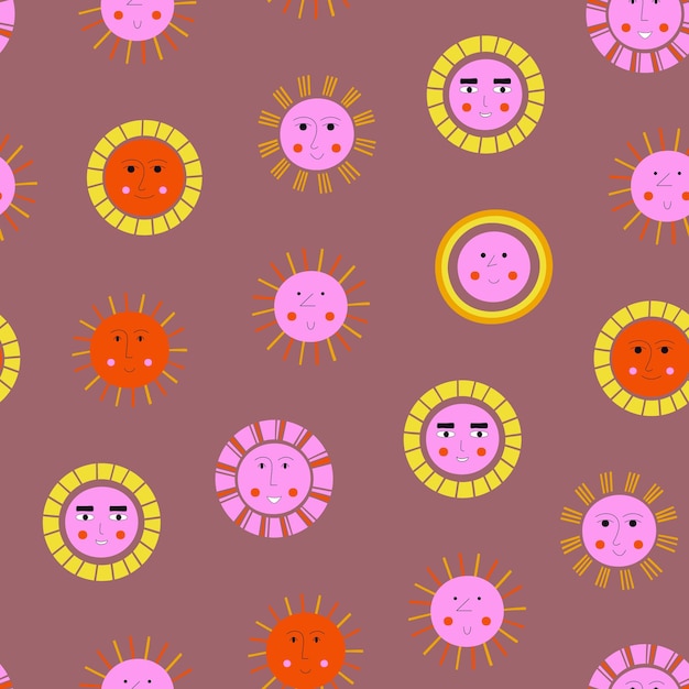 Smiling sun abstract personage mascot design funny face cute iconx9