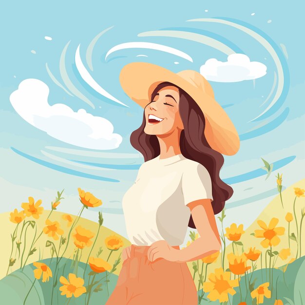 Vector smiling woman