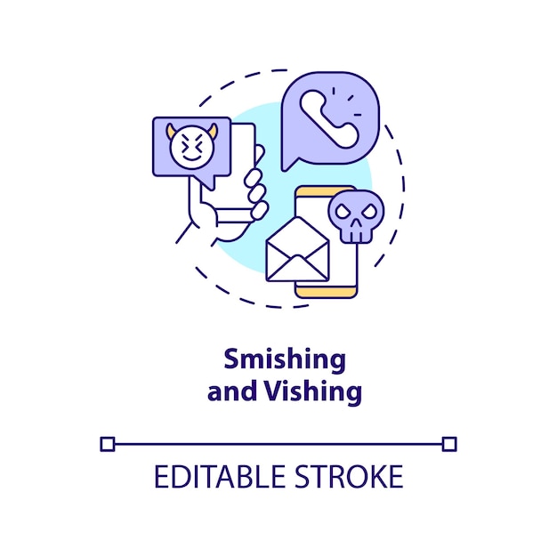 Smishing and vishing concept icon