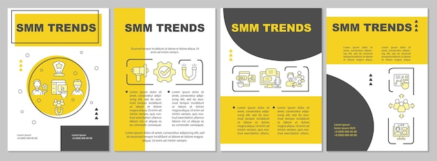 Тенденции smm-маркетинга желтый шаблон брошюры