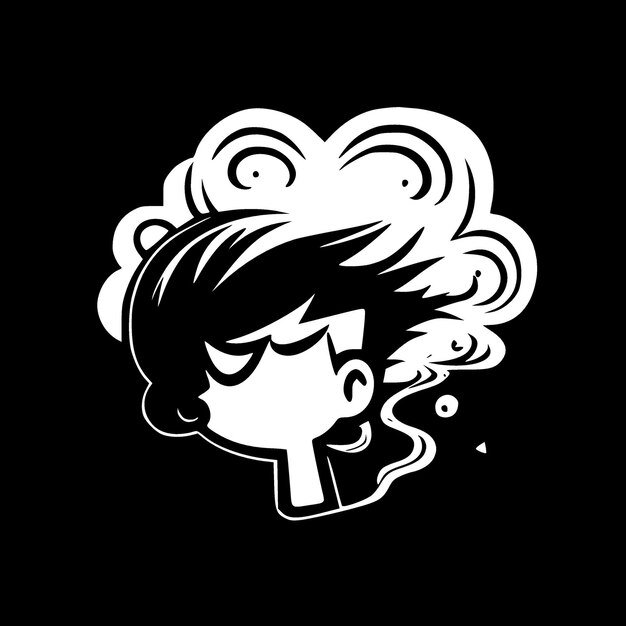 Vector smoke black and white isolated icon vector illustration