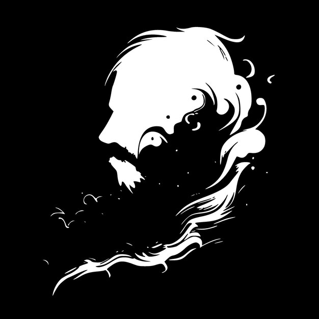 Vector smoke black and white vector illustration