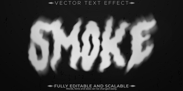 Smoke editable text effect editable ghost and eerie text style