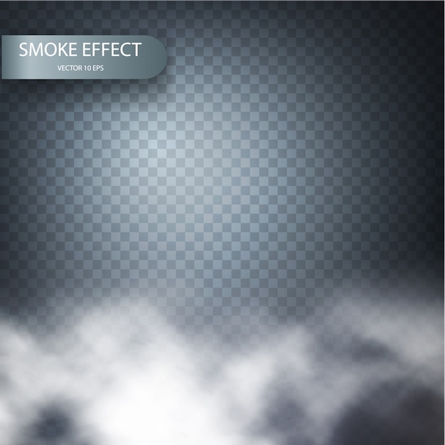 Vector smoke effect on a transparent background realistic.