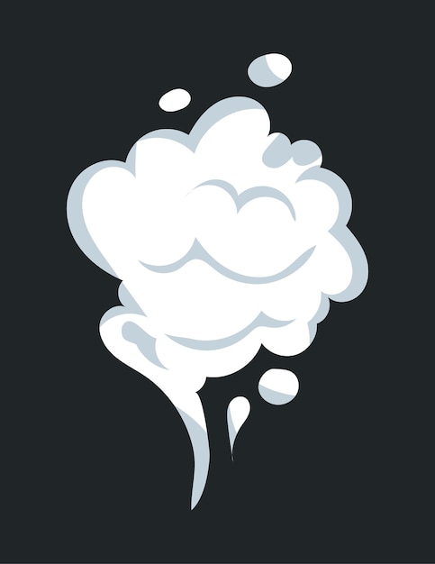 Vector smoke effect of white cloud and water vapour or steam shape vector illustration in comic cartoon design