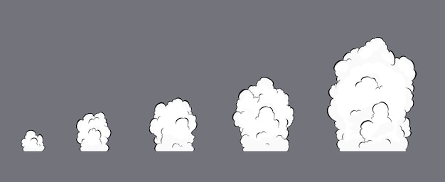 ベクトル 煙の爆発のアニメーション。煙のアニメーション。爆発アニメーション