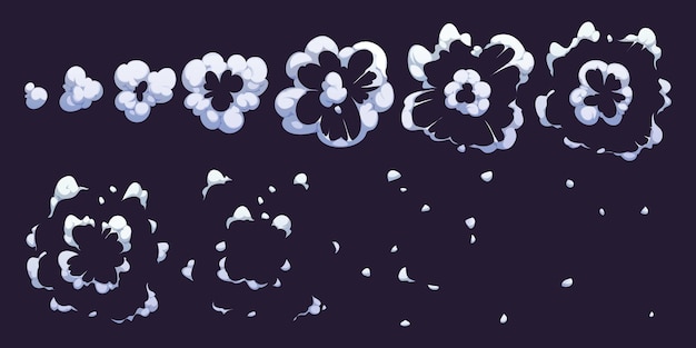 Smoke explosion game sprite animated cloud steam