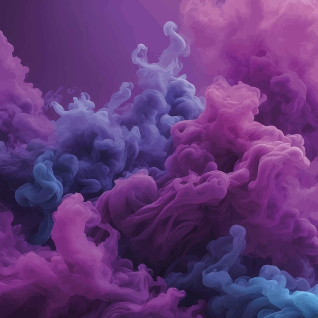 Vector smoke in the fogsmoke in the fogsmoke in the form of a swirling swirling in a purple background