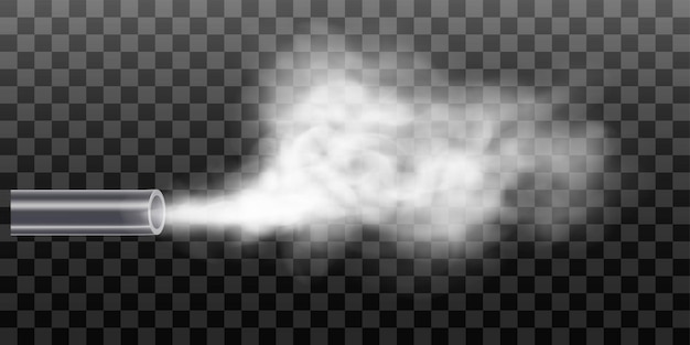 Smoke from the exhaust pipe of a running car air pollution concept realistic vector