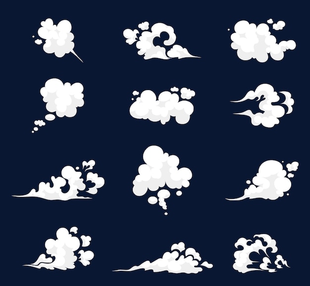 Vector smoke illustration set for special effects template