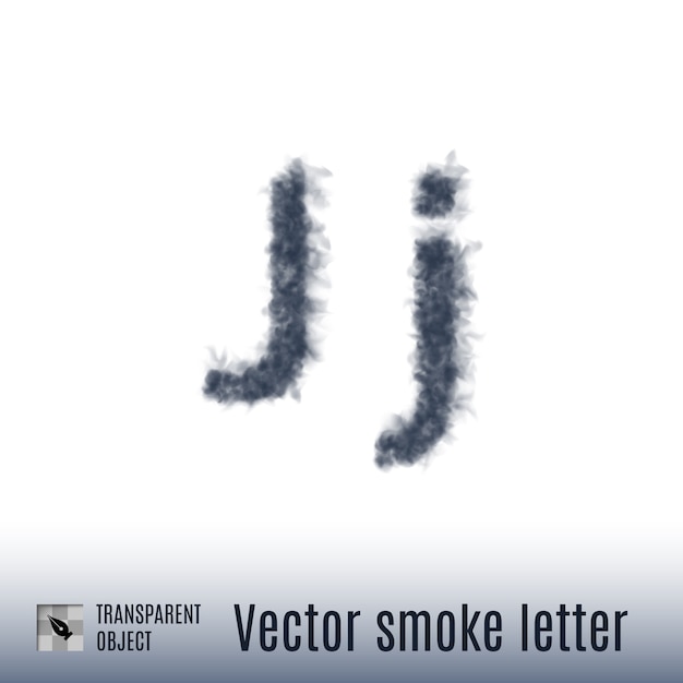 Vector smoke letter j