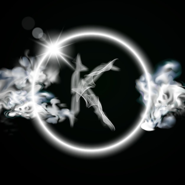 Vector smoke letter k