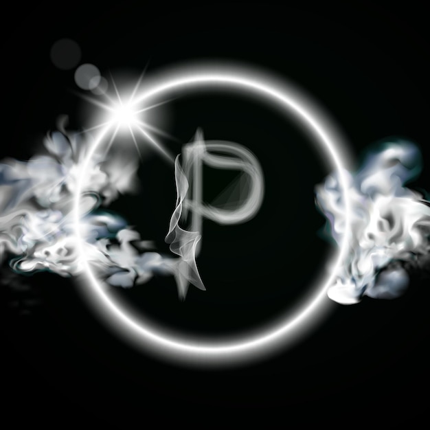 Vector smoke letter p