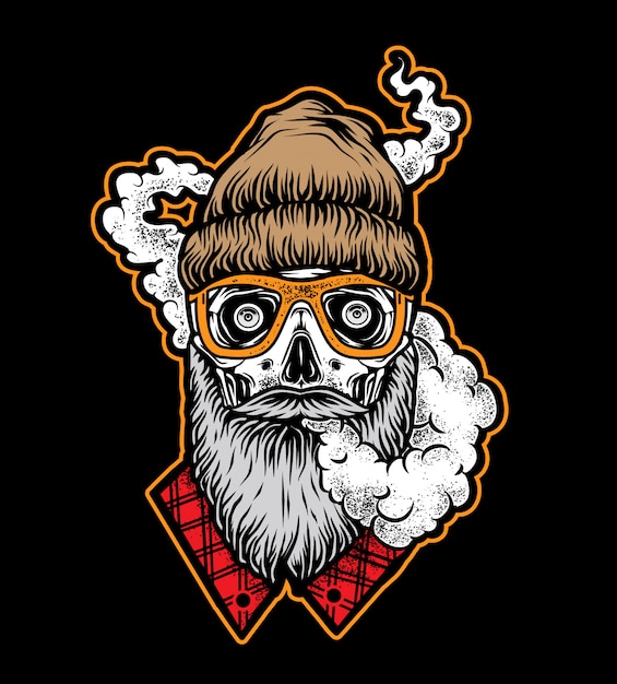 Vector smoke lumberjack skull